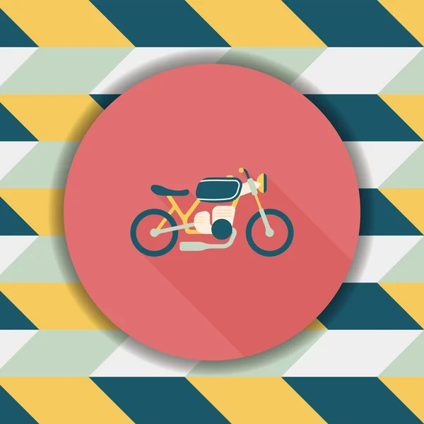 Transportation motorcycle flat icon with long shadow,eps10