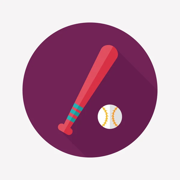 Baseball flat icon with long shadow,eps10