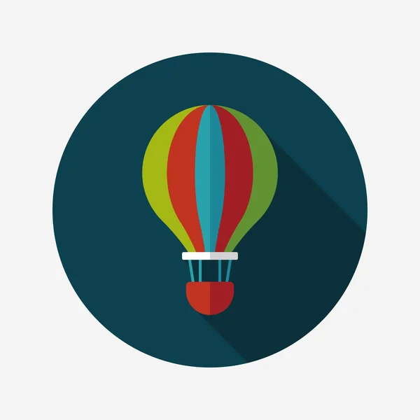 Transportation hot air ballon flat icon with long shadow,eps10