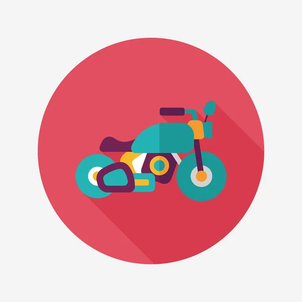 Transportation motorcycle flat icon with long shadow,eps10