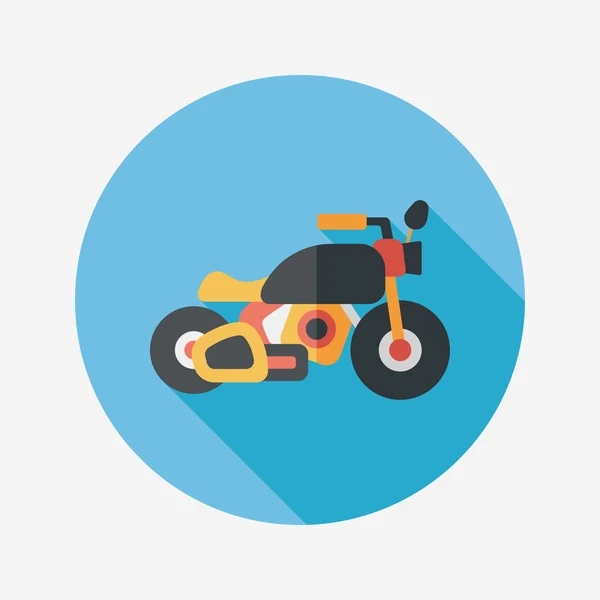 Transportation motorcycle flat icon with long shadow,eps10