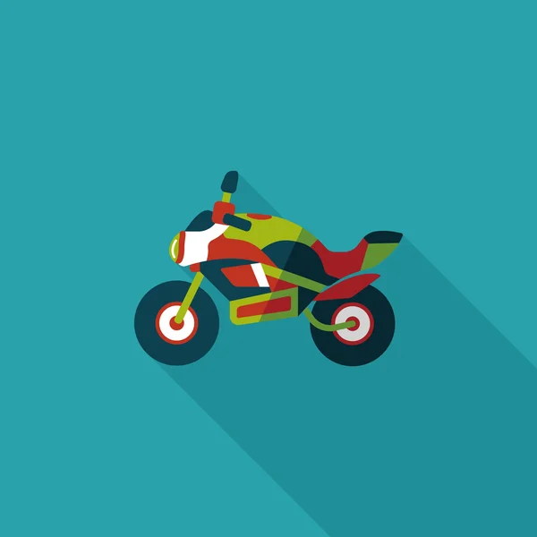 Transportation motorcycle flat icon with long shadow,eps10