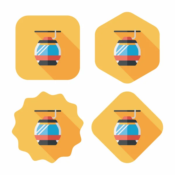 Transportation cable car flat icon with long shadow,eps10