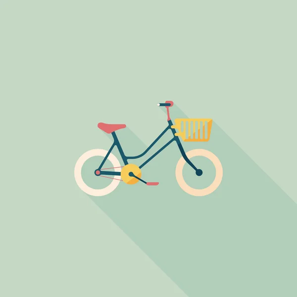 Transportation bicycle flat icon with long shadow,eps10