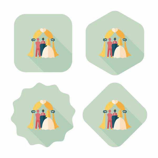 Wedding ceremony flat icon with long shadow,eps10