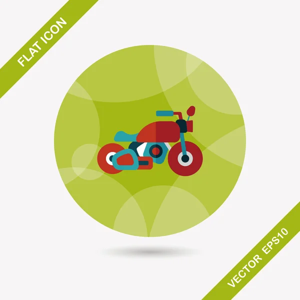 Transportation motorcycle flat icon with long shadow,eps10