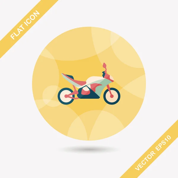 Transportation motorcycle flat icon with long shadow,eps10