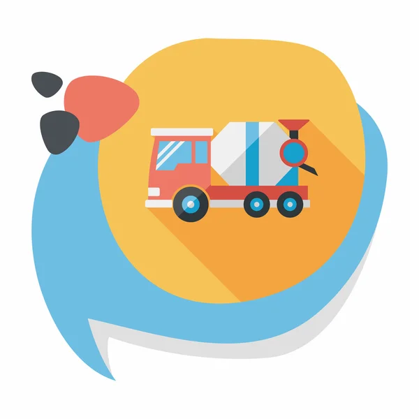 Transportation Cement mixer flat icon with long shadow,eps10