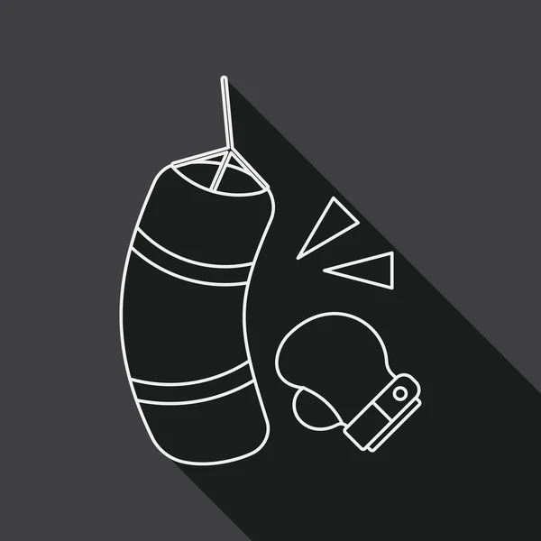 Boxing flat icon with long shadow, line icon
