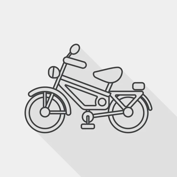Transportation bicycle flat icon with long shadow, line icon