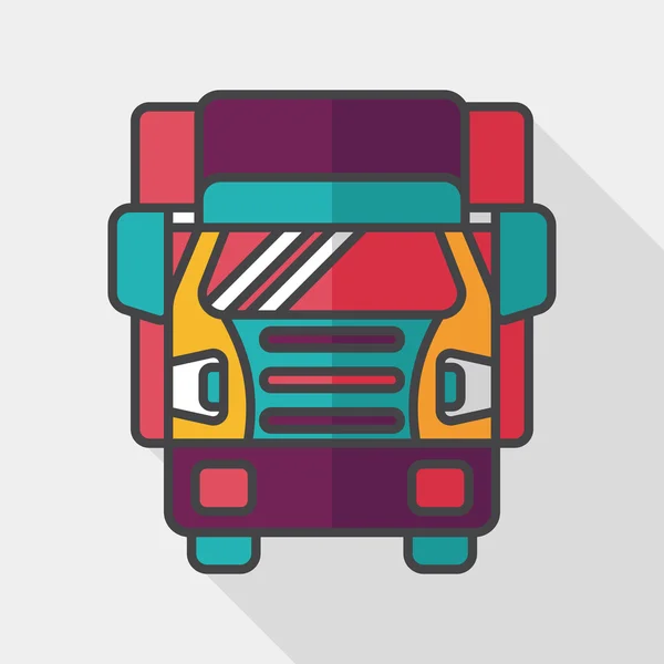 Transportation truck flat icon with long shadow,eps10