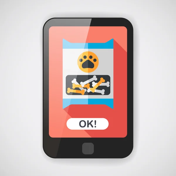 宠物狗食品包平图标与长长的影子,eps10 - 图库