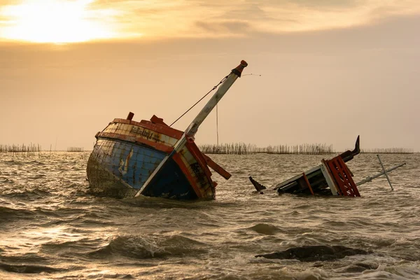 Boat capsized at sea, Thailand