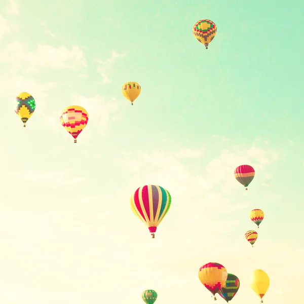 Vintage colorful hot air balloons