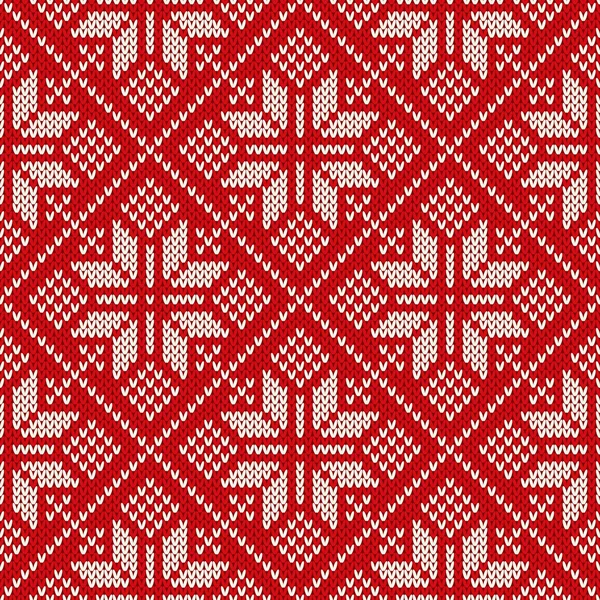Christmas sweater design on the wool knitted texture. Seamless pattern