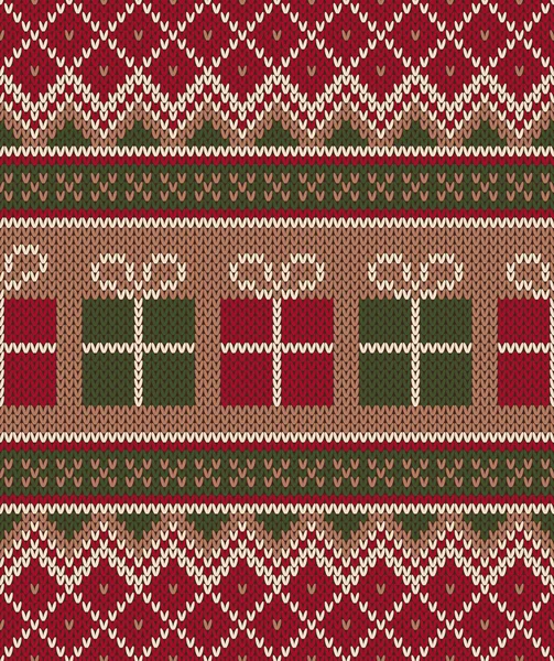 Christmas Sweater Design. Seamless Knitting Pattern. Winter Holiday Background