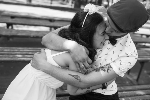 Beautiful couple in park