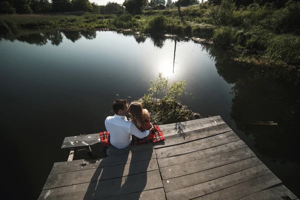 Beautiful couple  at the lake