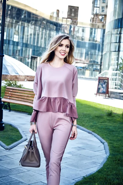 Fashion street style look casual clothes for businesswoman