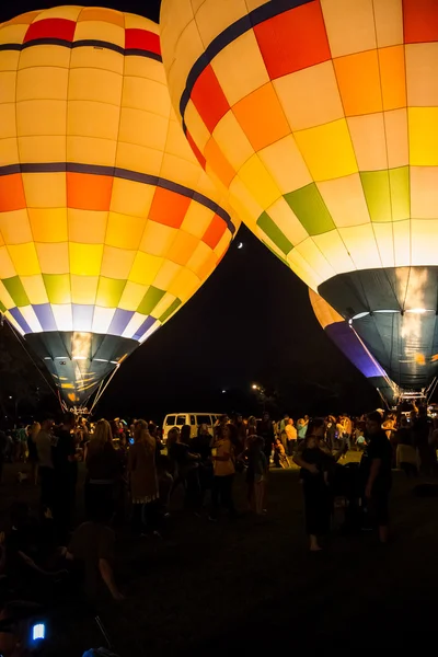 Hot Air Balloon Glow with Crowd