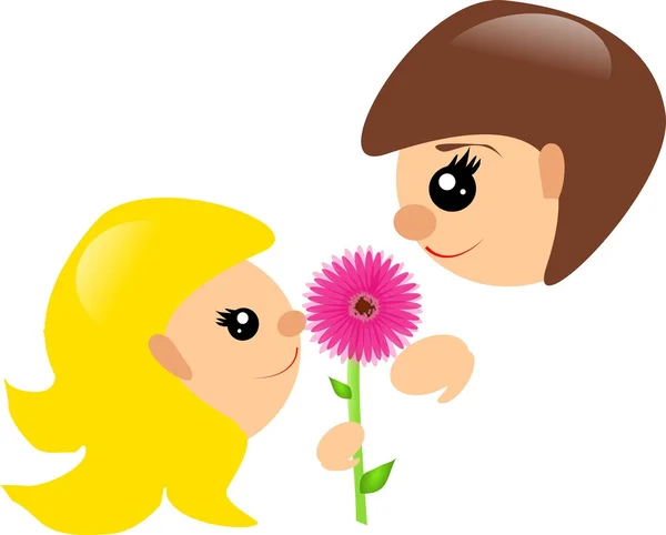 Girl gives her mother flower
