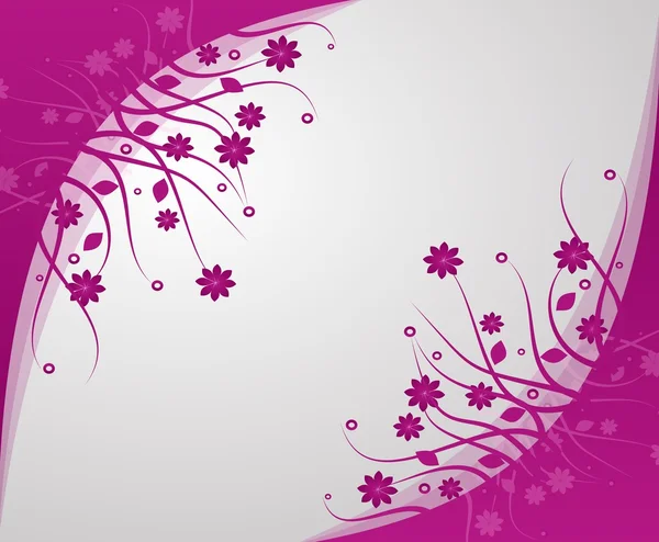 Pink abstract background with floral ornaments