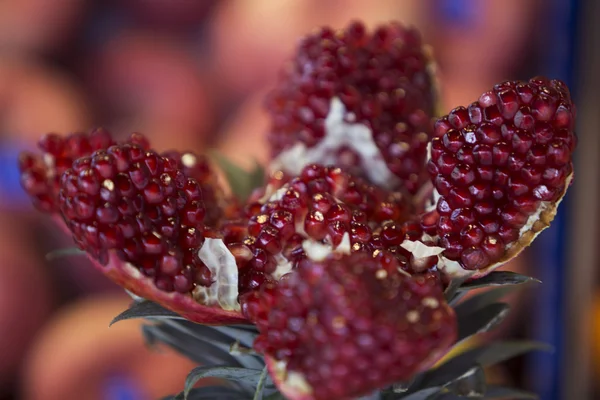 Close up of pomegranate at fruit stand