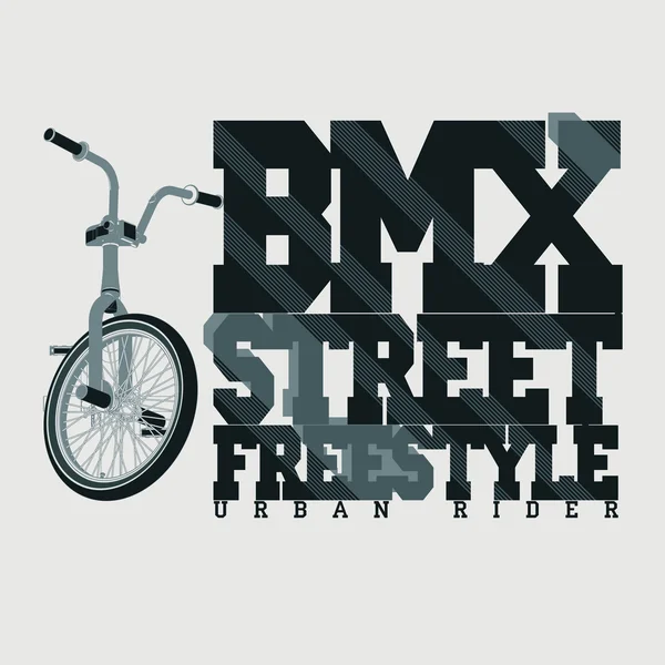 BMX Riding Typography t-shirt, vector