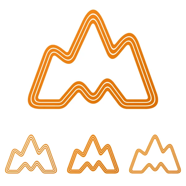 Orange landscape, adventure logo design set