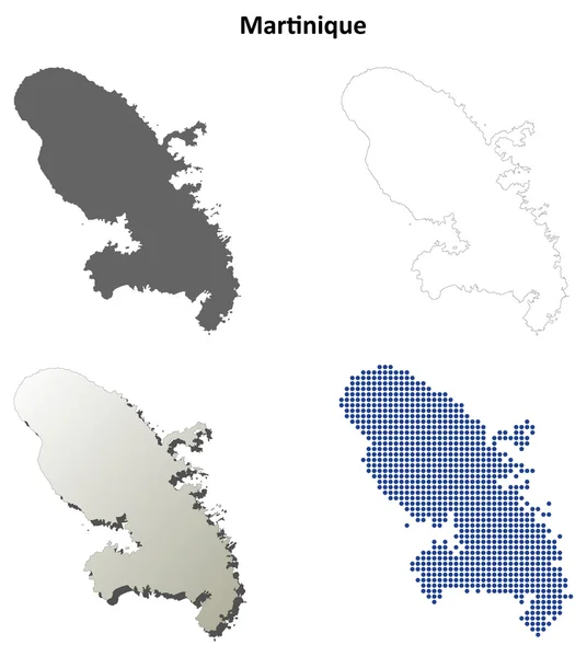 Martinique outline map set