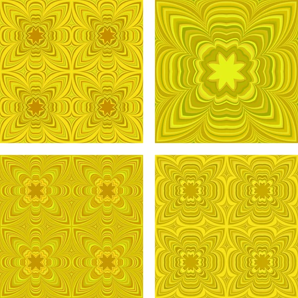 Yellow kaleidoscope pattern wallpaper set