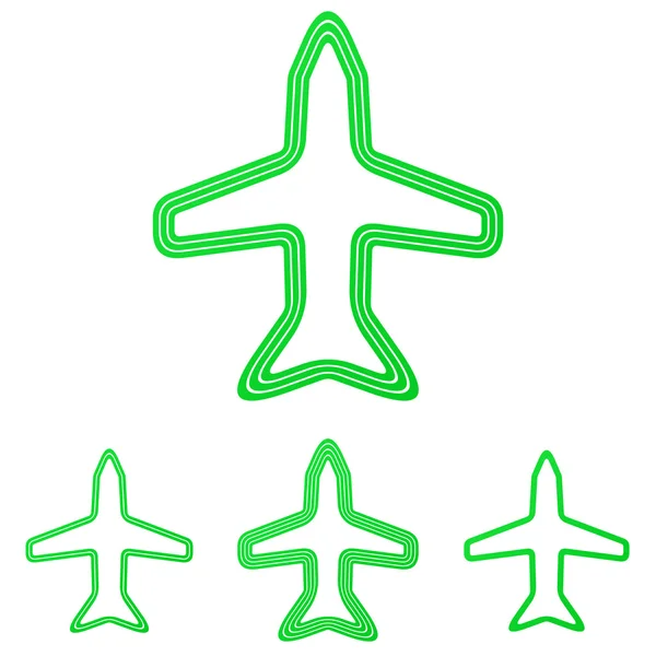 Green line airplane logo design set