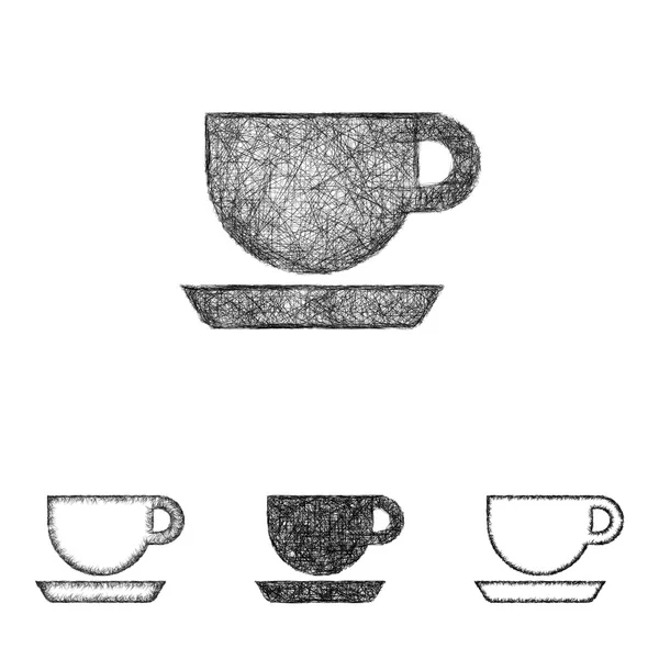 Coffee icon set - sketch line art