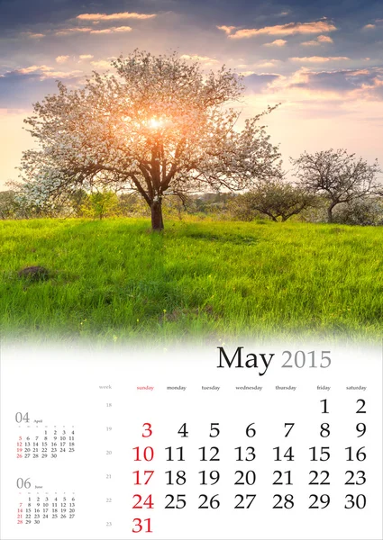 Calendar 2015. May.