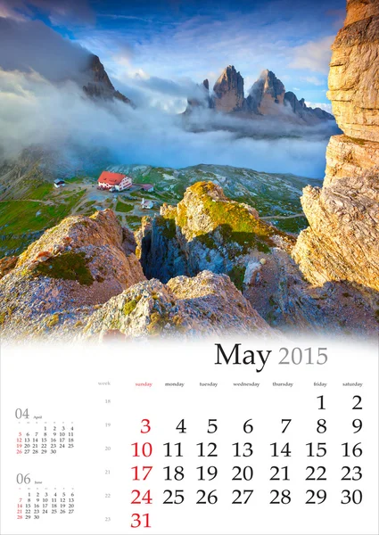 Calendar 2015. May.