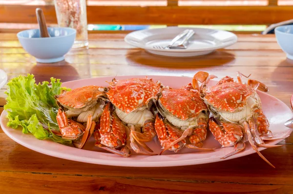 Steamed Blue crab or Blue swimmer crab