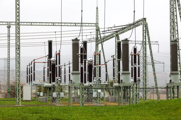 Part of high-voltage substation with switches and disconnectors