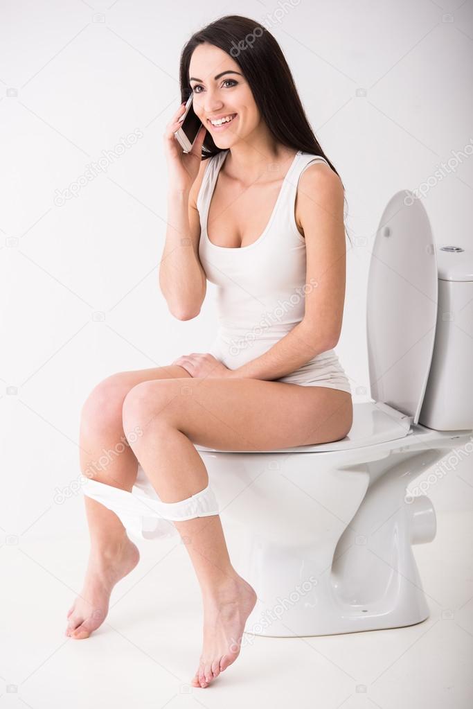 Girl used toilet