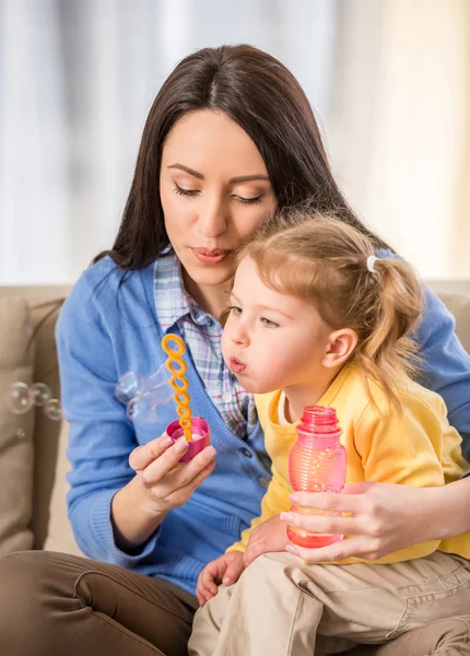 Mom with little daughter