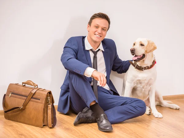 Businessman with dog