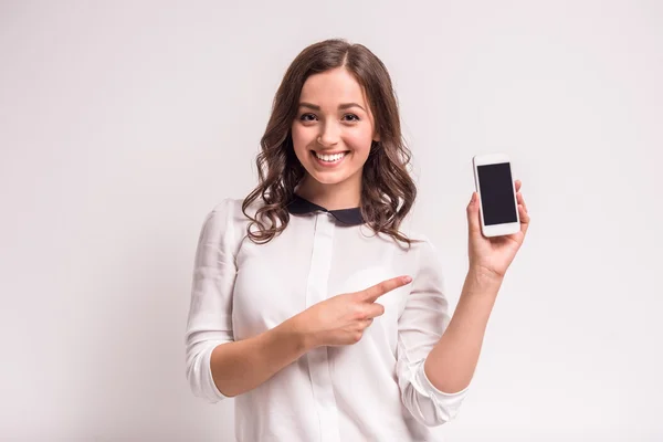 Woman with smartphone