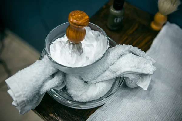 Items for shaving his beard