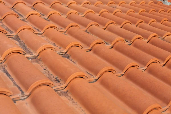 Closeup of the red clay tiles