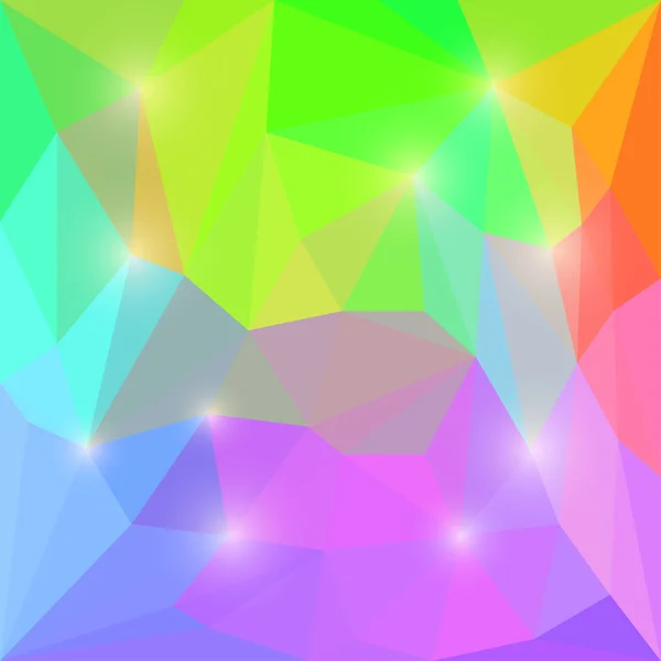 Abstract bright rainbow motley colored vector triangular geometric polygonal background with bright lights