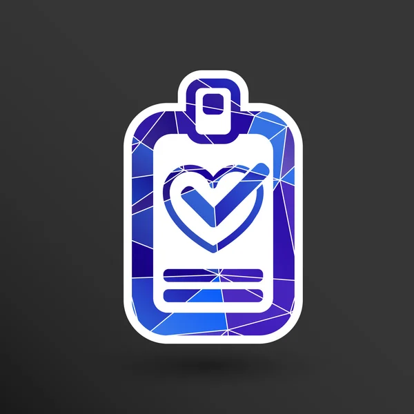 Heart and tick icon health medical sign symbol