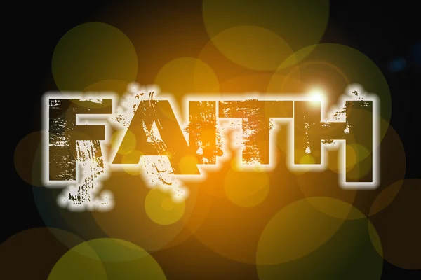 Faith word on vintage bokeh background, concept sign