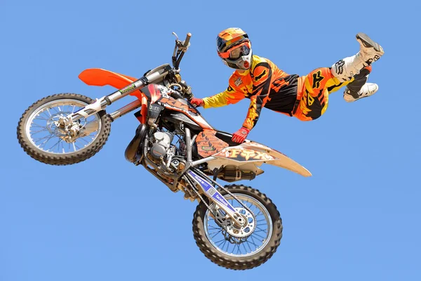 A professional rider at the FMX сompetition