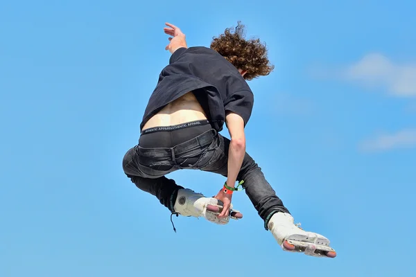 A professional skater at LKXA Extreme Sports