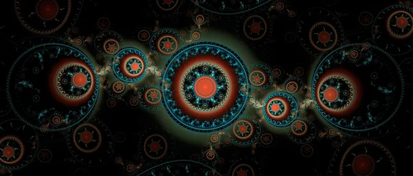 Abstract fractal chain of round figures