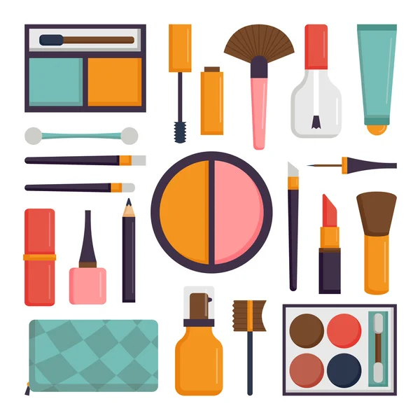 Vector set make up brushes and beauty fashion cosmetic icon.